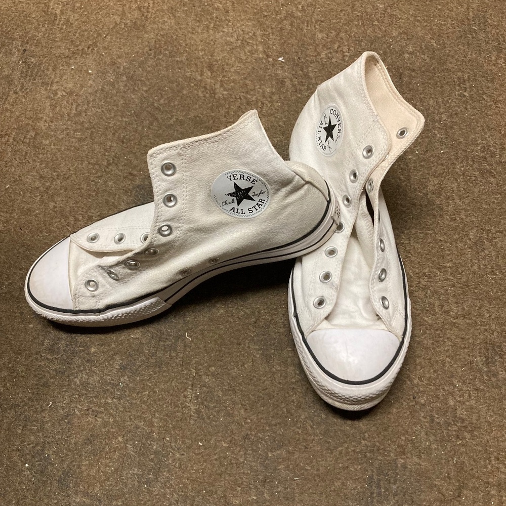 White Converse High Top Platform Women's Size 10.5